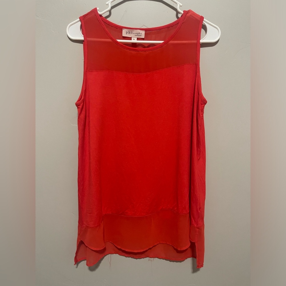 Philosophy Red Sleeveless Top - Medium